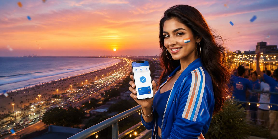 Mobile user placing cricket bets with smartphone in hand